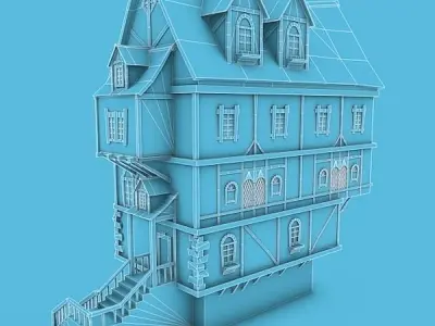 Medieval Building 20 Tavern Low-poly 3D model
