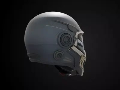 Stylized Interstellar Bounty Hunter Helmet - Orbit Enforcer 3D print model