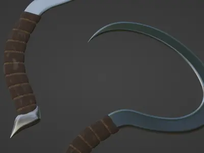 Agricultural tool -Sickle Low-poly 3D model