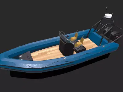 Rigid Inflatable Boat PBR Low-poly 3D model