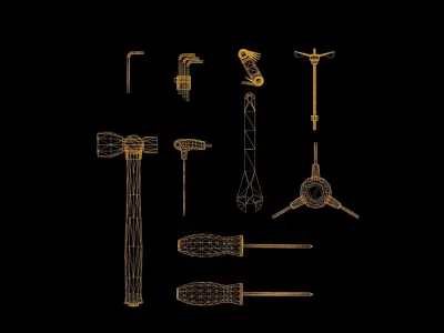 Screwdriver Set Game Ready pair of screwdrivers Low-poly 3D model
