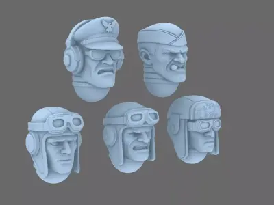 Patriotic Knights V10 Bomber Squad Heads 3D print model