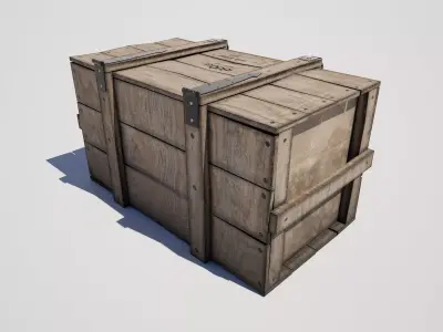 Wooden Military Freight Crate Low-poly 3D model