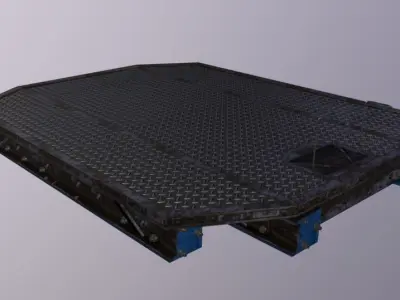 Crane Platform Flat Low-poly 3D model