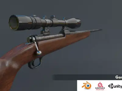 Winchester Model 70 Low-poly 3D model