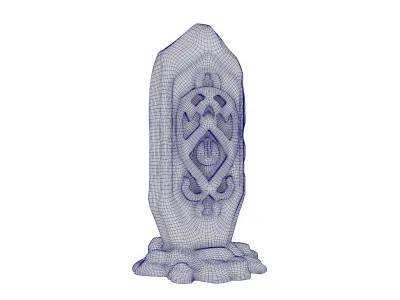 Low poly fantasy runestone Low-poly 3D model