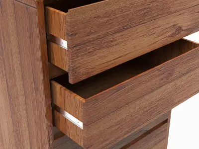 Logan Industrial 5-drawer Dresser by West Elm 3D model
