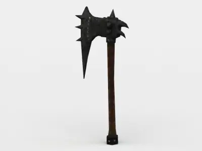 Axe with spikes Low-poly 3D model