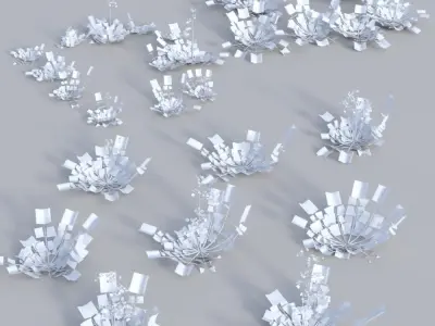 Tiny Plants Bittercress  Low-poly 3D model