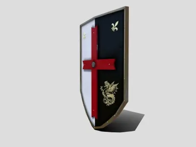 Medieval Heater Shield Low-poly 3D model purchase