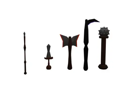 10 props pack stylized medieval Low-poly Assets 3D model