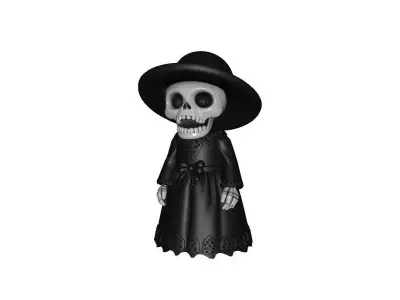Halloween Skull Structure with Cap 3D Print Decorative 3D print model