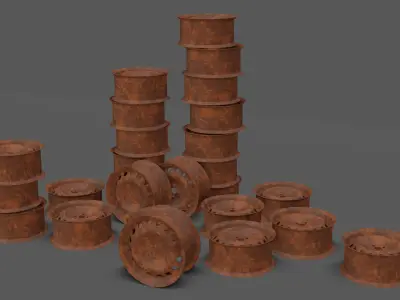 LADA Rusty Rim game ready by mkaplunow Low-poly 3D model