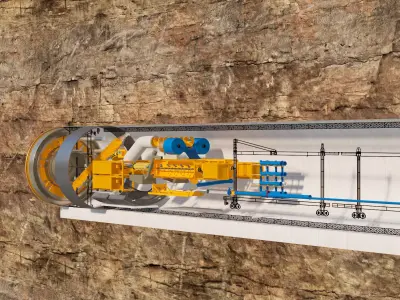 3D model of tunnel boring machine construction 3D model