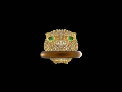 Panther Face Diamond Pendant 3D print model