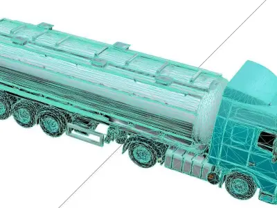 Water Tank Truck Utility Transport Liquid Tanker Vehicle 3D model