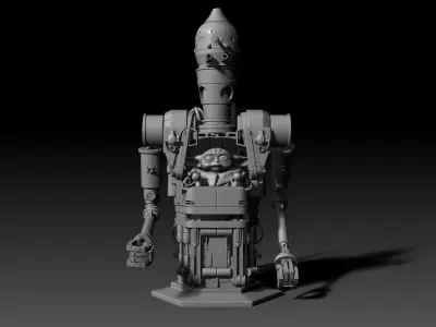  IG-12 Grogu Vehicle Bust Baby Yoda Mandalorian 3D print model