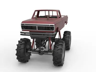 Redneck Rave Mud truck Scale 1 to 25 3D print model