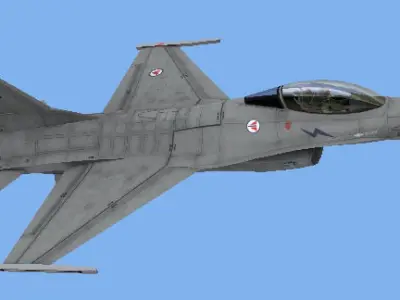F-16AM RNoAF Norwegian air force Low-poly 3D model