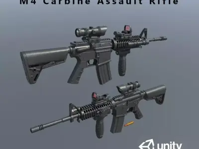 M4 Carbine Assult Rifle Low-poly 3D model