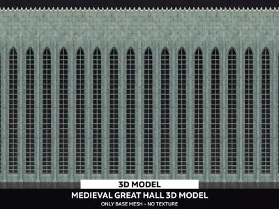 Medieval Great Hall  Free low-poly 3D model