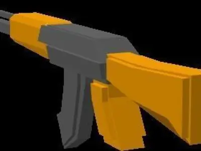 low poly ak47 Free low-poly 3D model