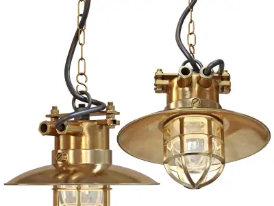 Pendant lamp German Cast Brass 3D model