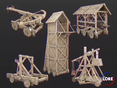 Medieval Collection Siege Engines 3D Model Pack purchase