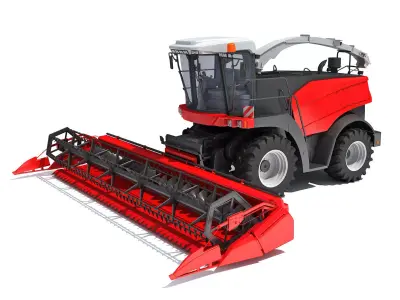 Red Combine Harvester 3D model get