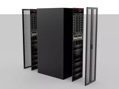 Low Poly Data Center Server Rack 3D model