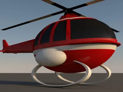 Cartoon helicopter  Free 3D model