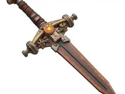 Clockwork Ember Dagger 3D Model Low-poly 3D model