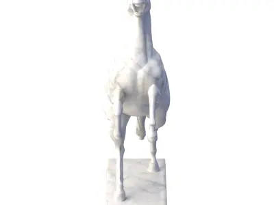 Rearing horse marble statue Low-poly 3D model
