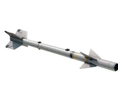 USAAF AIM-9 AIM9 Sidewinder Missile AIM9B 3D model