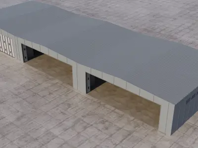 Aircraft Hangar 3D model by Mamoonchic