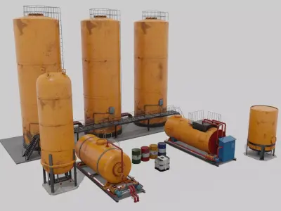Liquid storage Low-poly 3D model