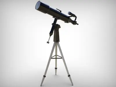 Realistic Telescope Lowpoly Blender model Low-poly 3D model