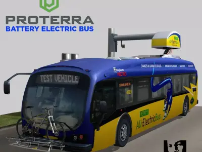 Proterra Electric bus King County livery Extended Low-poly 3D model