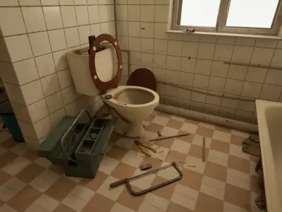 Post Soviet Hospital Laundry Low-poly 3D model