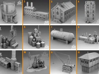 Industrial architecture 3D Model Pack