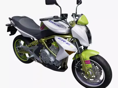 Kawasaki ER-6N Low-poly 3D model