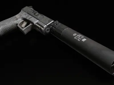 Gemtech GM9 Handgun Suppressor Low-poly 3D model