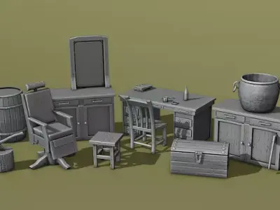 Elements of interior Texas collection Part 1 3D print model