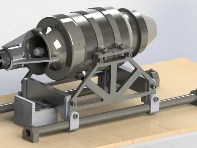 Turbojet engine Test Bed Free 3D model