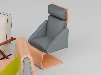 Modern Designer Chairs Collection Free low-poly 3D model