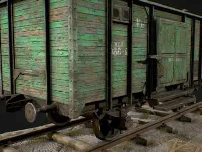 Railway carriage Free low-poly 3D model