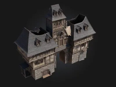 Medieval Fortress Model  Stronghold of the Old World 3D model