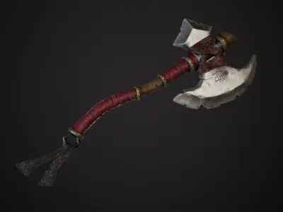 Stylized  Axe Game Ready Low-poly 3D model