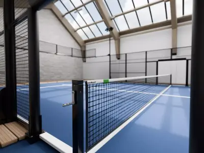 Indoor Padel Court Low-poly 3D model