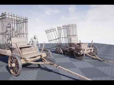 The Carts Pack 5 in 1 Low-poly 3D model
